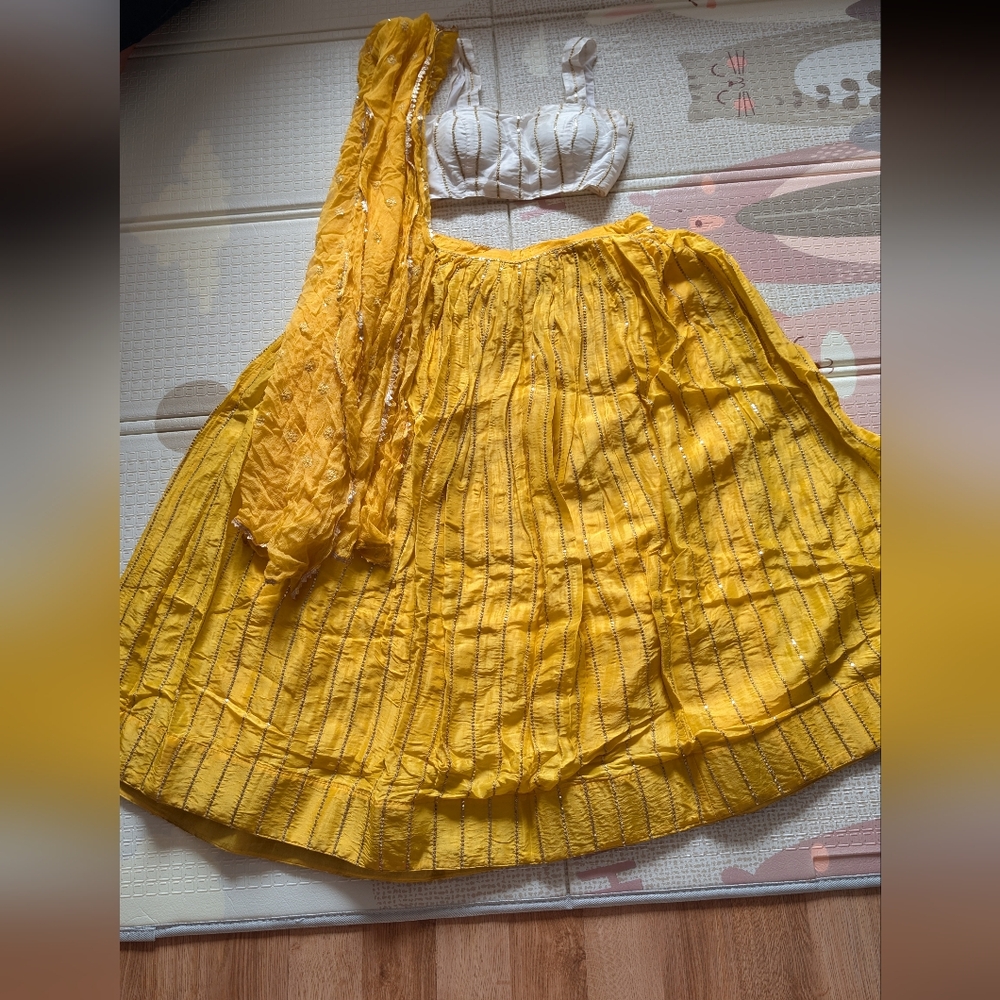 Yellow and White Traditional Outfit